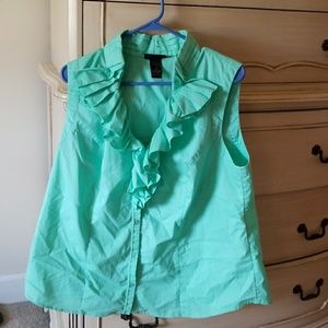 Lane Bryant 18 ruffle mint top